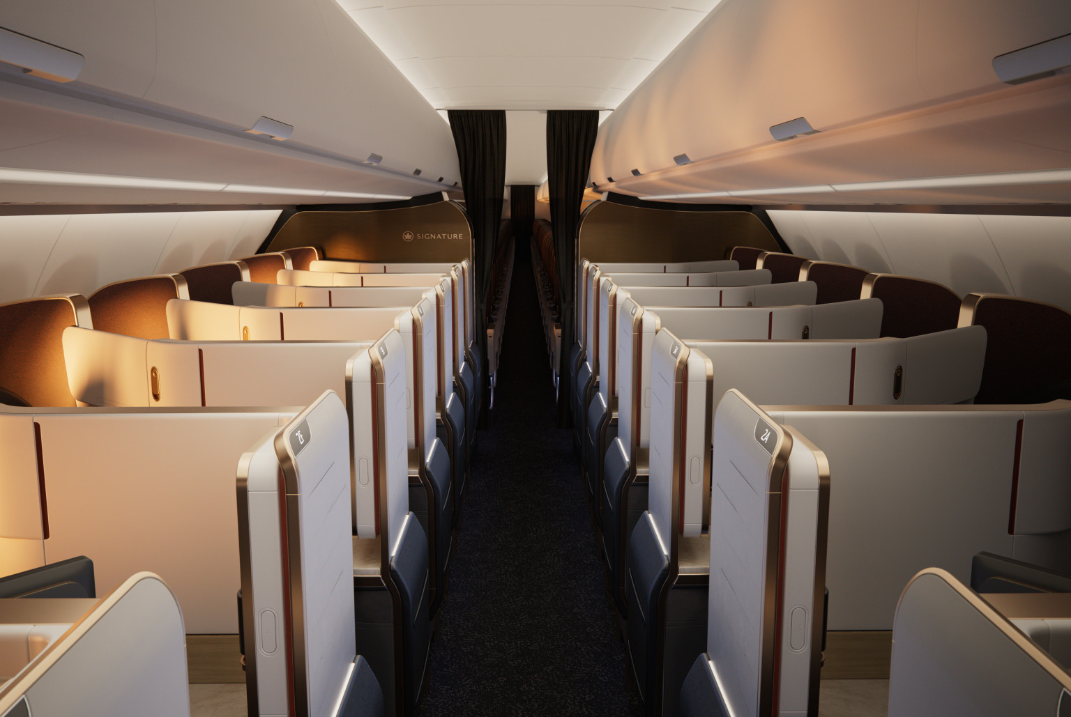 The signature cabin for Air Canada's A321 XLR
